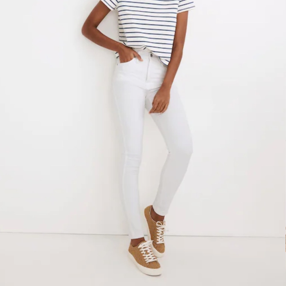 Madewell 10" High-Rise Skinny Jeans in Pure White